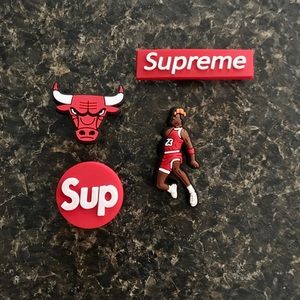 ⭐️⭐️⭐️⭐️JORDAN SUPREME CROCS SHOE CHARMS 🏀4PIECE